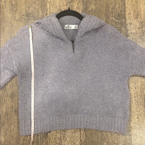 Hollister Lavender Fluffy Zip-Up Sweater Size XS - Picture 5 of 7
